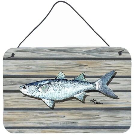 Carolines Treasures 8 x 12 In. Fish Mullet Aluminium Metal Wall or Door Hanging Prints 8490DS812